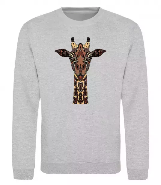 Свитшот Жирафа в малюнках Серый меланж фото