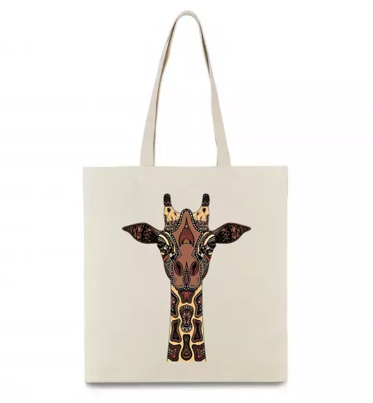Эко-сумка Жирафа в малюнках Бежевый фото