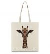 Эко-сумка Жираф в рисунках Бежевый фото