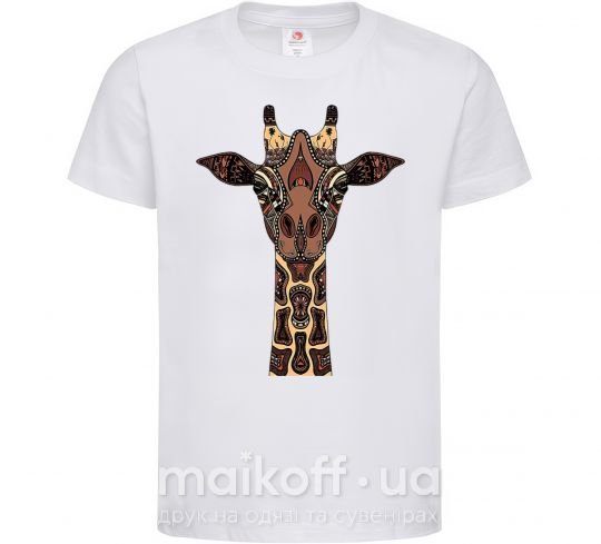 Дитяча футболка Жираф в рисунках Білий фото