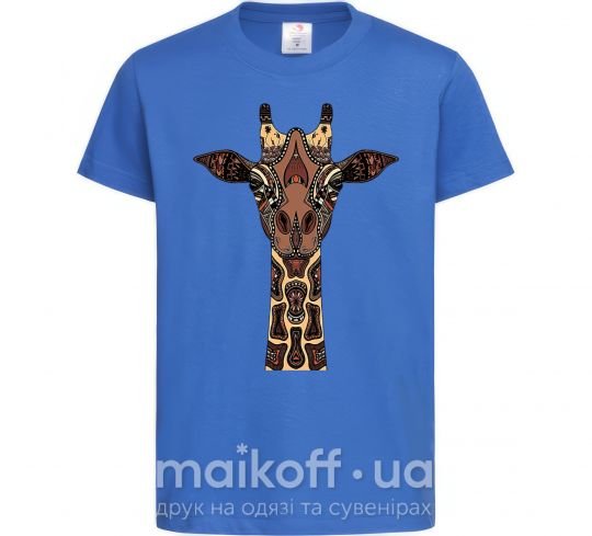Детская футболка Жираф в рисунках Ярко-синий фото