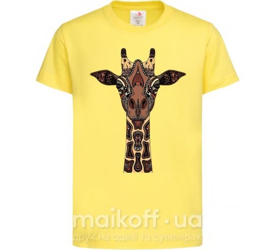 Дитяча футболка Жираф в рисунках Лимонний фото