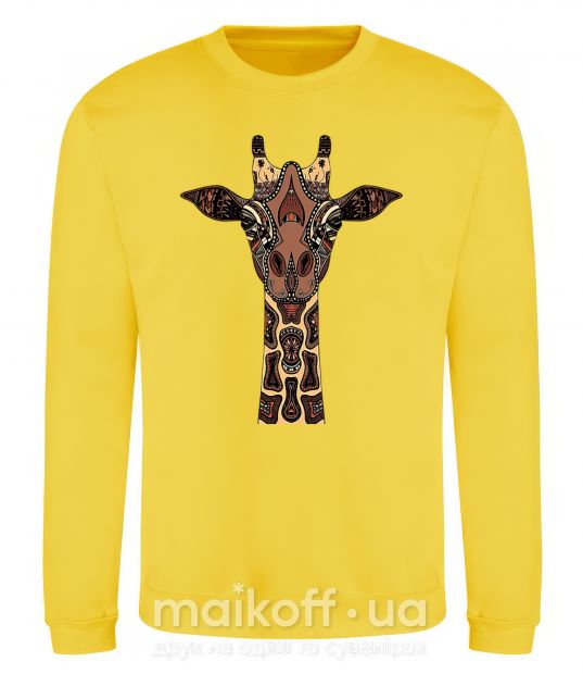 Світшот Жираф в рисунках Сонячно жовтий фото