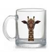 Чашка скляна Жираф в рисунках Прозорий фото