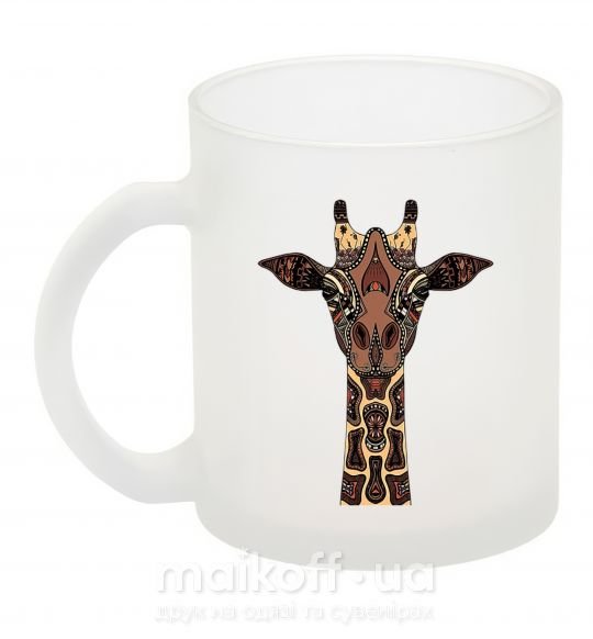 Чашка стеклянная Жираф в рисунках Фроузен фото