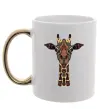 Чашка з кольоровою ручкою Жирафа в малюнках Золото фото