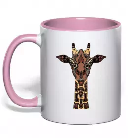 Чашка с цветной ручкой Жираф акварель Черный фото