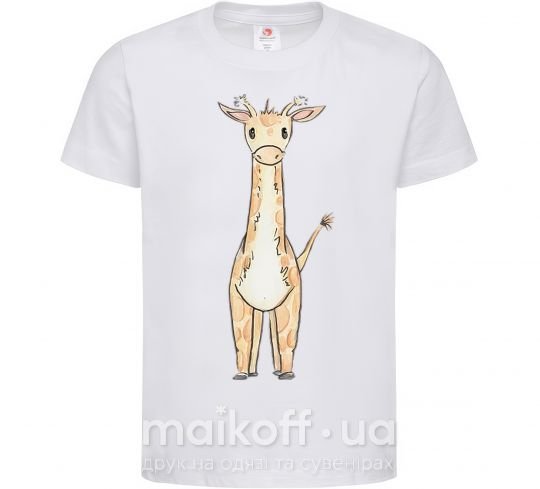 Детская футболка Жирафик акварельный Белый фото