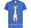 Детская футболка Жирафик акварельный Ярко-синий фото