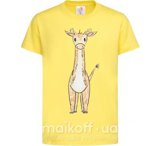 Дитяча футболка Жирафик акварельный Лимонний фото