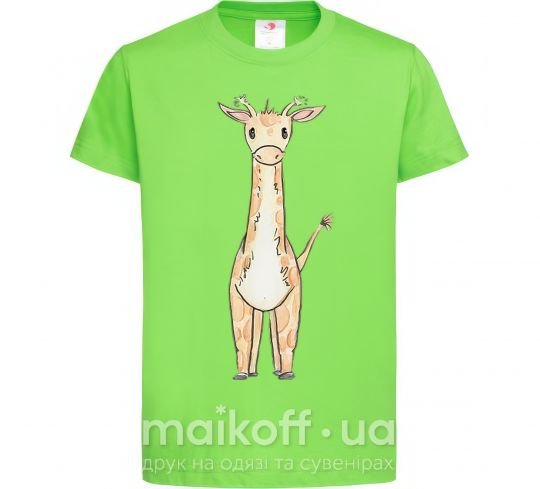 Детская футболка Жирафик акварельный Лаймовый фото