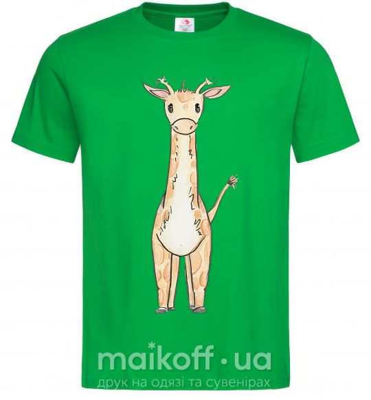 Мужская футболка Жирафик акварельный Зеленый фото
