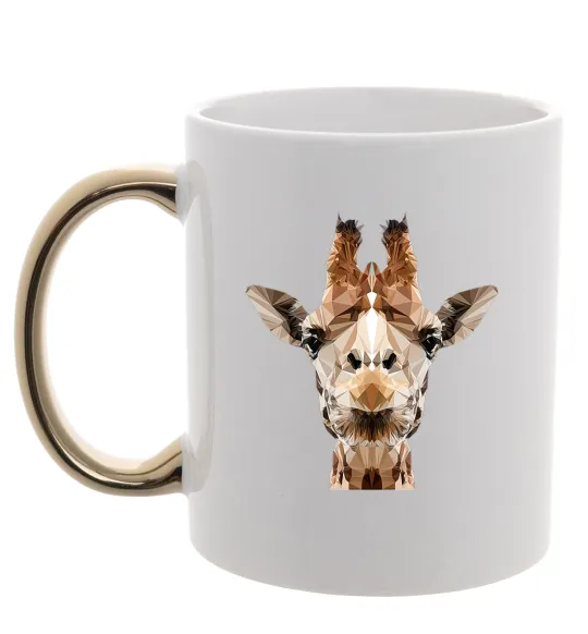 Чашка з кольоровою ручкою Жирафа Золото фото