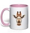Чашка с цветной ручкой Кристальный жираф Нежно розовый фото