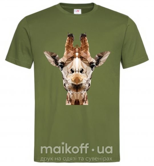 Мужская футболка Кристальный жираф Оливковый фото
