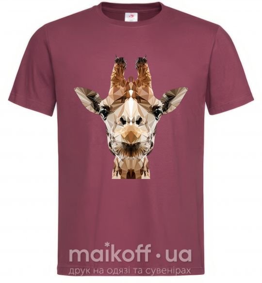 Чоловіча футболка Кристальный жираф Бордовий фото