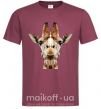 Мужская футболка Кристальный жираф Бордовый фото