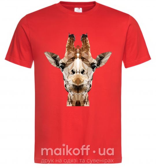 Мужская футболка Кристальный жираф Красный фото