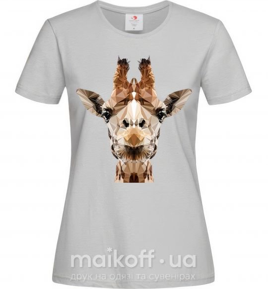 Женская футболка Кристальный жираф Серый фото