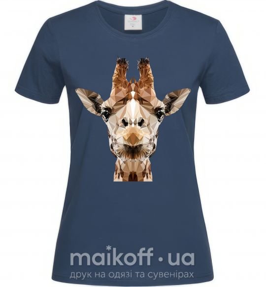 Женская футболка Кристальный жираф Темно-синий фото