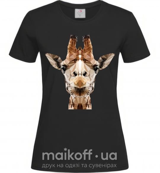 Женская футболка Кристальный жираф Черный фото