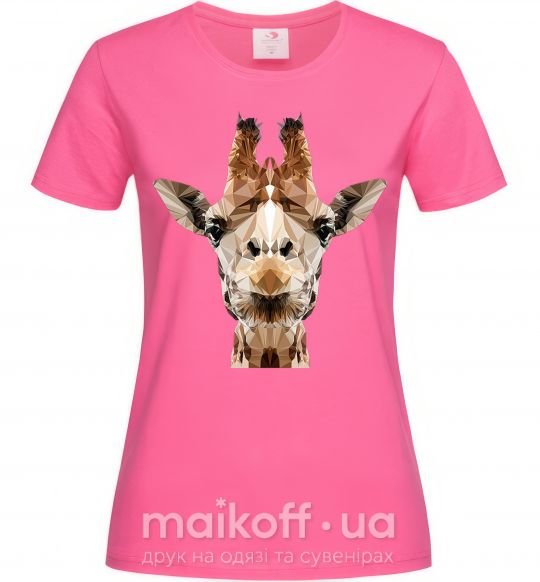 Жіноча футболка Кристальный жираф Яскраво-рожевий фото