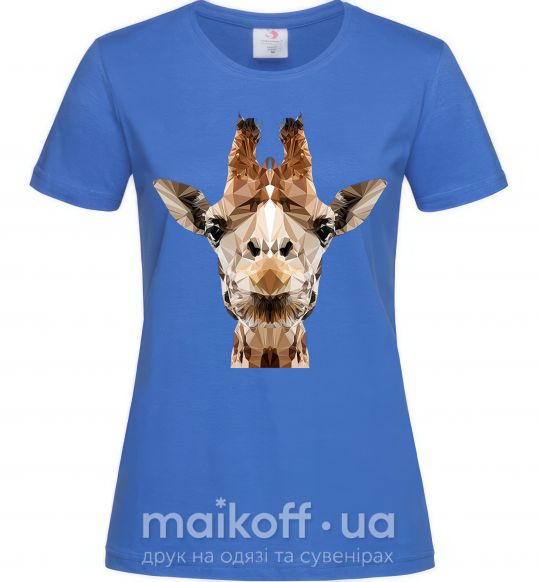 Женская футболка Кристальный жираф Ярко-синий фото