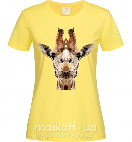 Женская футболка Кристальный жираф Лимонный фото