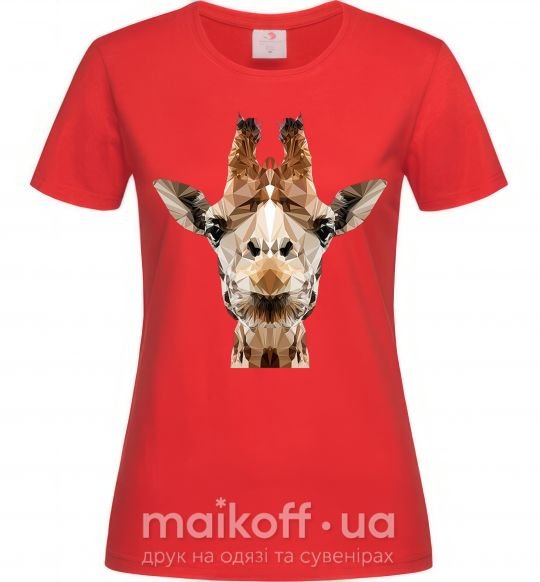 Женская футболка Кристальный жираф Красный фото