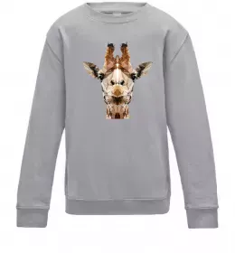 Детский Свитшот Жираф завис Черный фото