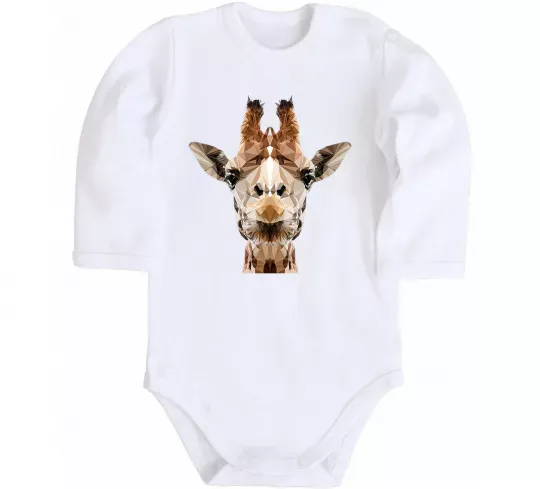 Детский боди Жирафа Белый фото