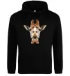Чоловіча толстовка (худі) Жирафа Чорний Чоловіча толстовка (худі) Жирафа Чорний фото