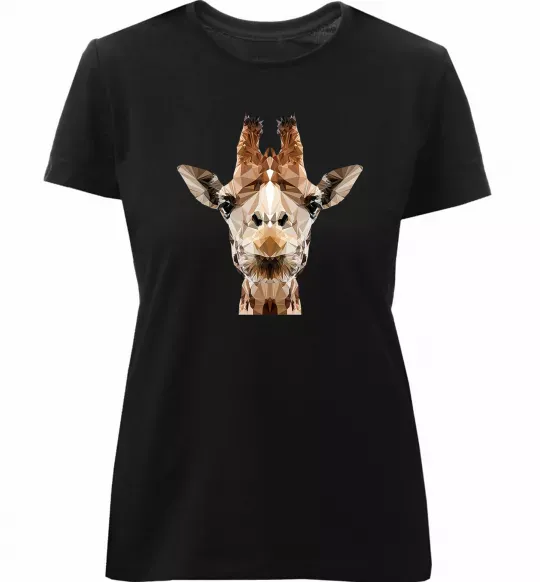 Жіноча преміум футболка Жирафа Чорний фото