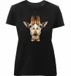 Жіноча преміум футболка Жирафа Чорний фото