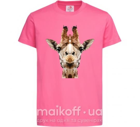 Дитяча футболка Кристальный жираф Яскраво-рожевий фото