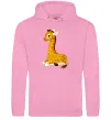 Чоловіча толстовка (худі) Жирафа лежить Рожевий фото