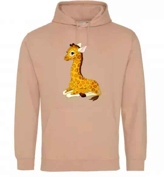 Чоловіча толстовка (худі) Жирафа лежить Пісочний фото
