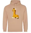 Чоловіча толстовка (худі) Жирафа лежить Пісочний фото