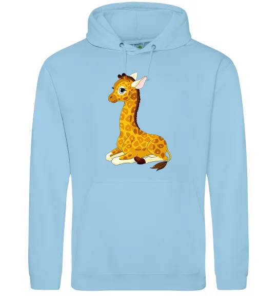 Чоловіча толстовка (худі) Жирафа лежить Блакитний фото