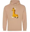 Жіноча толстовка (худі) Жирафа лежить Пісочний фото