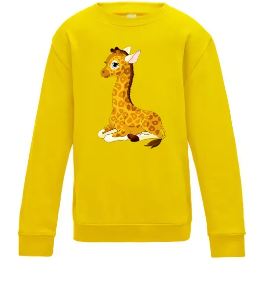 Детский Свитшот Жирафа лежить Солнечно желтый фото