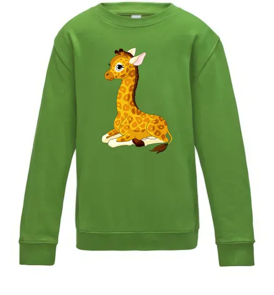 Детский Свитшот Жирафа лежить Лаймовый фото