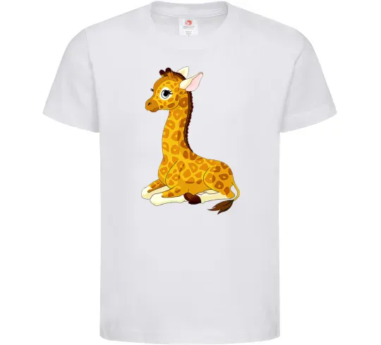 Детская футболка Жирафа лежить Белый фото