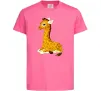 Детская футболка Жирафа лежить Ярко-розовый фото