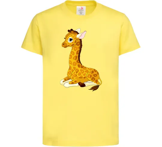 Детская футболка Жирафа лежить Лимонный фото