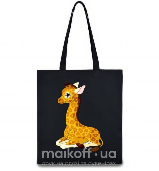 Еко-сумка Жираф прилег Чорний фото
