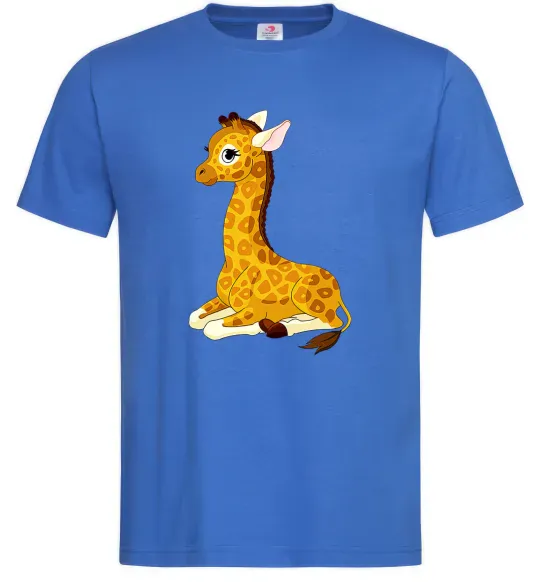 Мужская футболка Жирафа лежить Ярко-синий фото