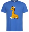 Мужская футболка Жирафа лежить Ярко-синий фото
