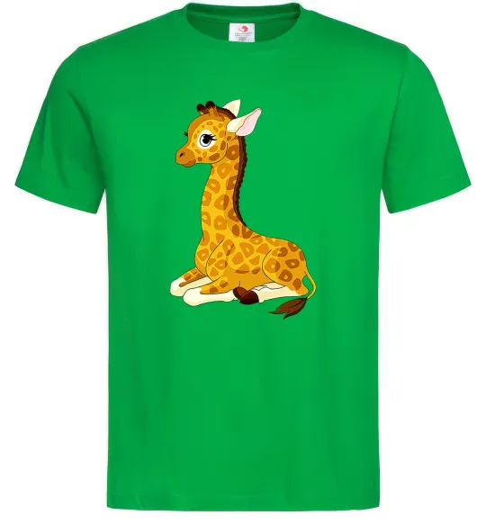 Мужская футболка Жирафа лежить Зеленый фото