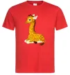 Мужская футболка Жирафа лежить Красный фото